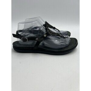 UGG Ayden II Thong Strap Sandals Women’s Size 9 Leather Black Ankle T Strap